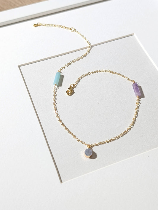 海岸薰衣草 雙圓管項鍊