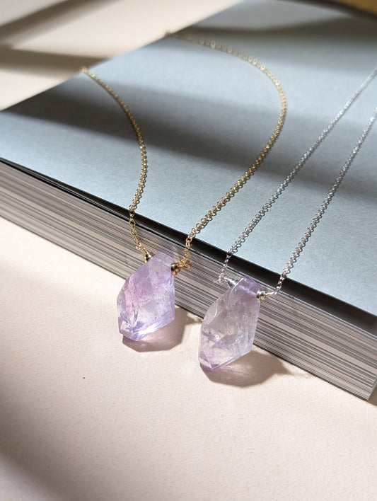 天然淺紫晶項鍊