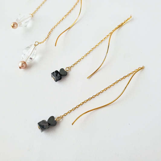 純銀耳環 / 雪花石 鐵膽 / JIEGEM 姊的珠寶