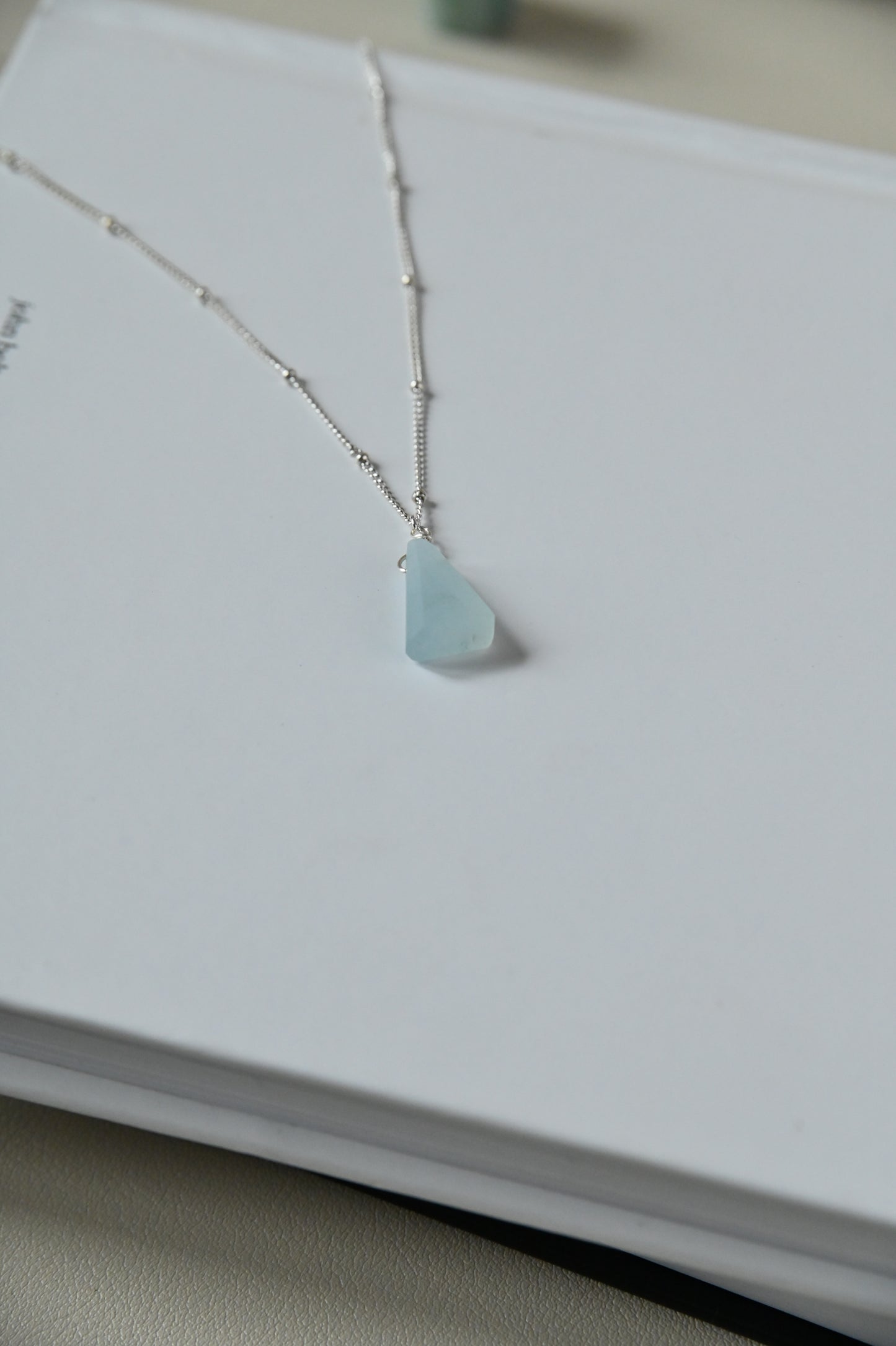 霧面純銀項鍊 / 海藍寶 / 吊墜 / JIEGEM 姊的珠寶