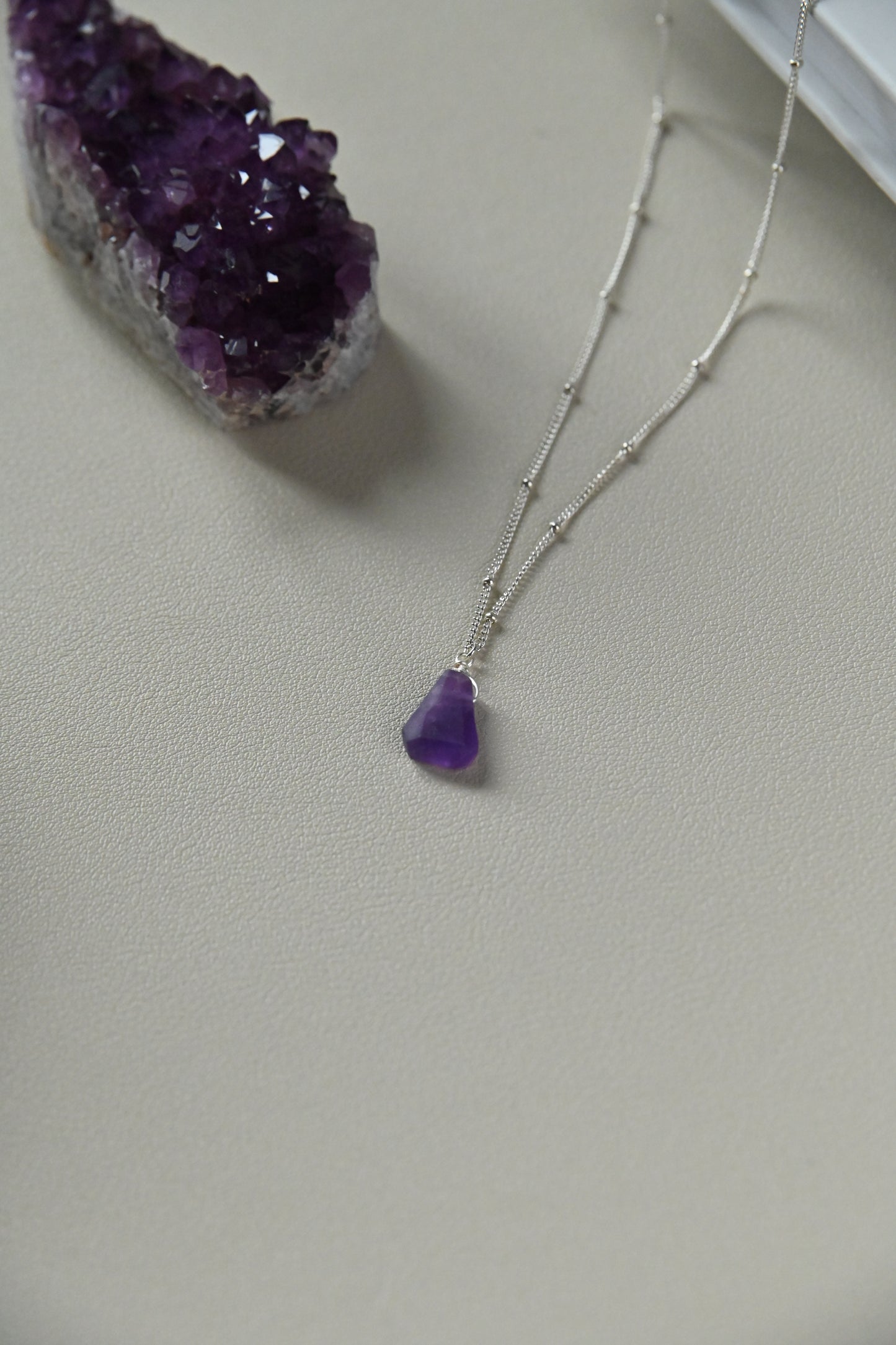 霧面純銀項鍊 / 紫水晶 / 吊墜 / JIEGEM 姊的珠寶