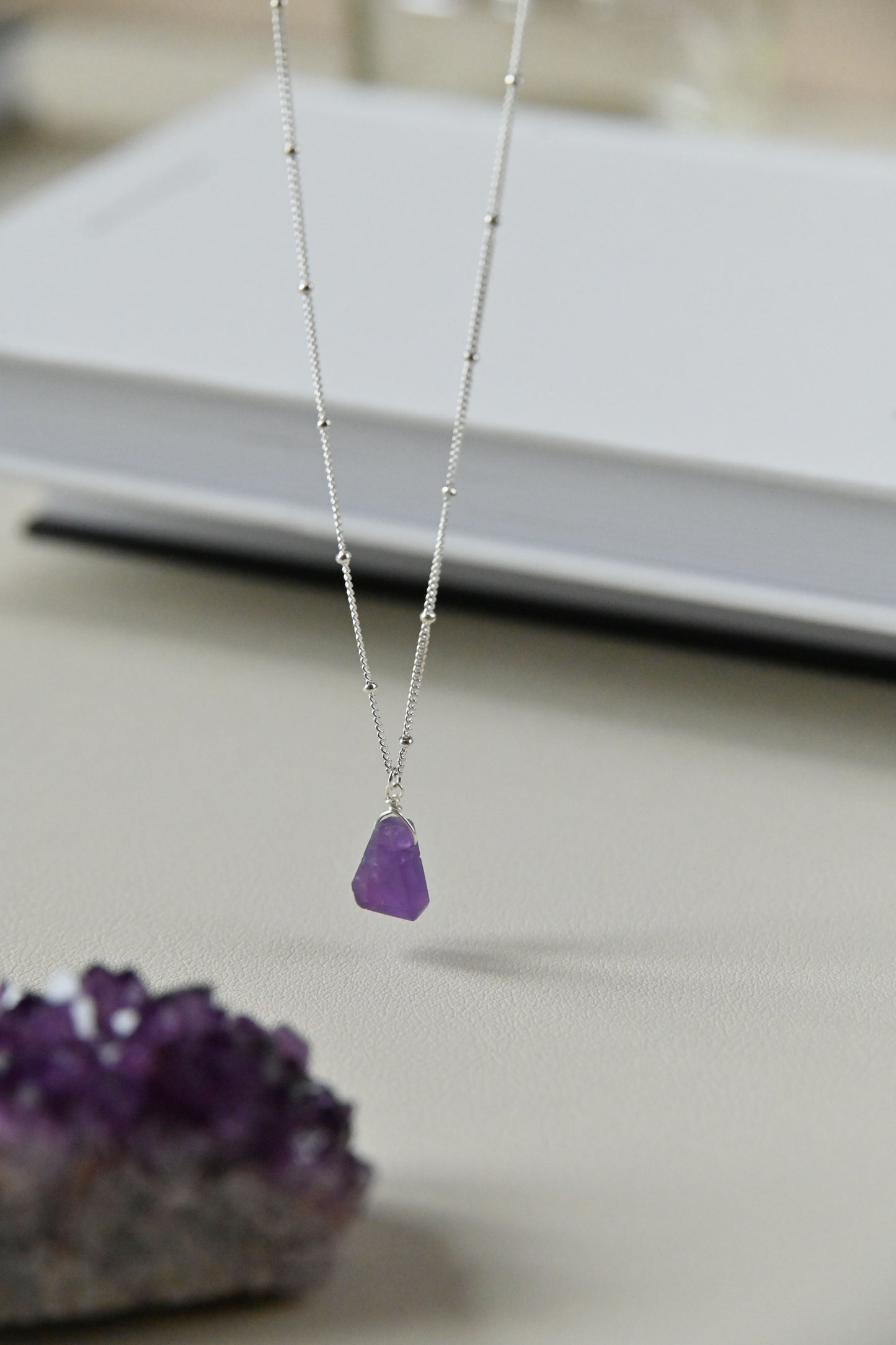 霧面純銀項鍊 / 紫水晶 / 吊墜 / JIEGEM 姊的珠寶