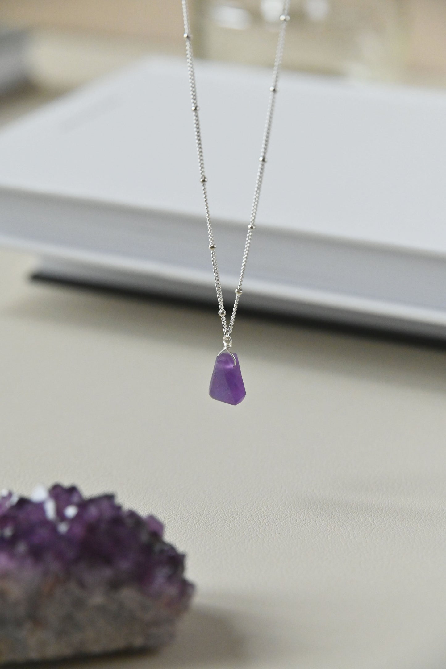 霧面純銀項鍊 / 紫水晶 / 吊墜 / JIEGEM 姊的珠寶