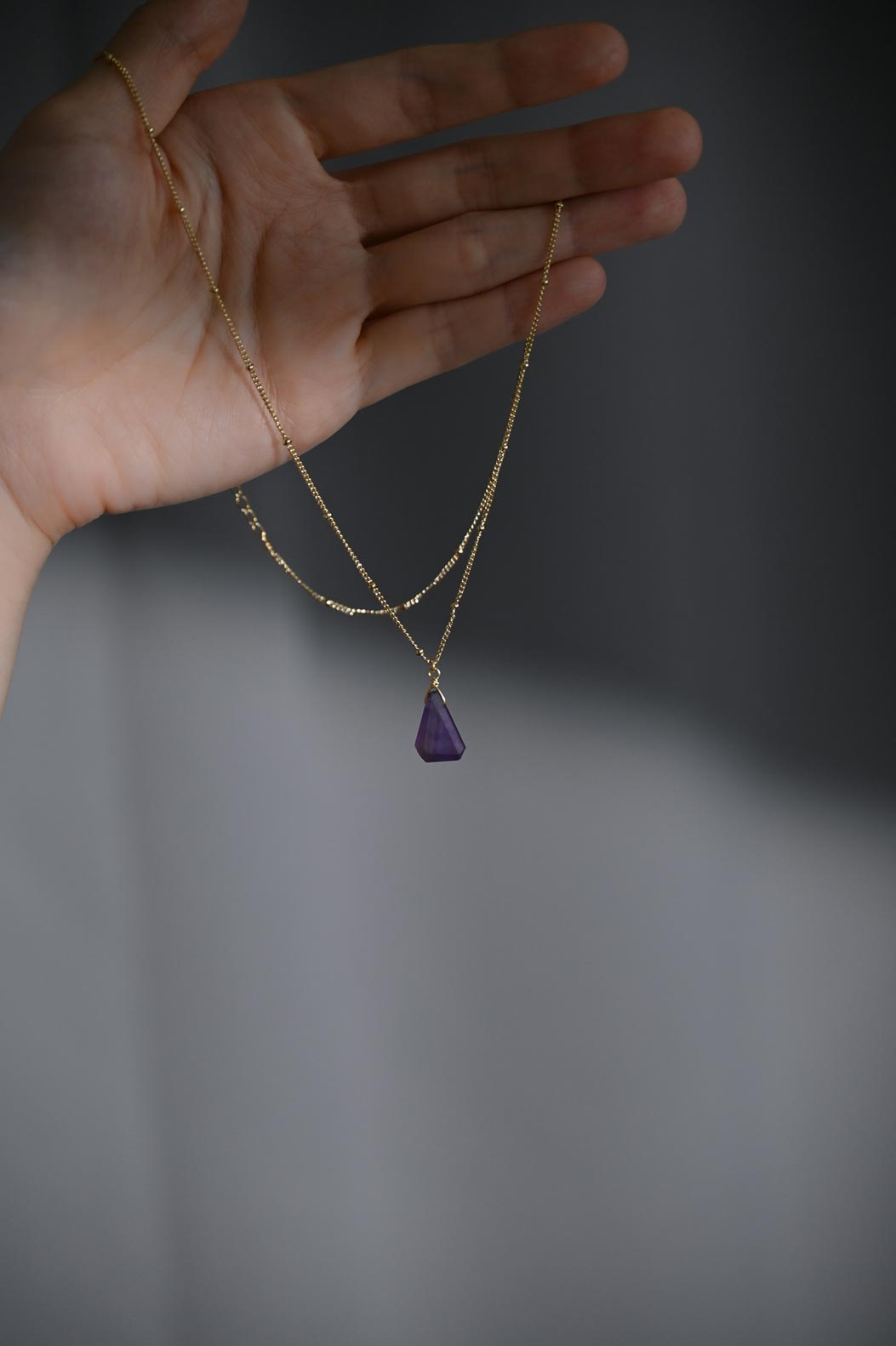 霧面純銀項鍊 / 紫水晶 / 吊墜 / JIEGEM 姊的珠寶