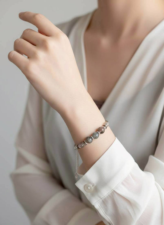 生命靈數11號 開運手鍊 | 拉長石×天然石 | 銀色靈性能量與直覺