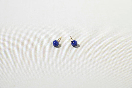 圓珠耳環 / 青金 / 耳釘 老件 / JIEGEM 姊的珠寶