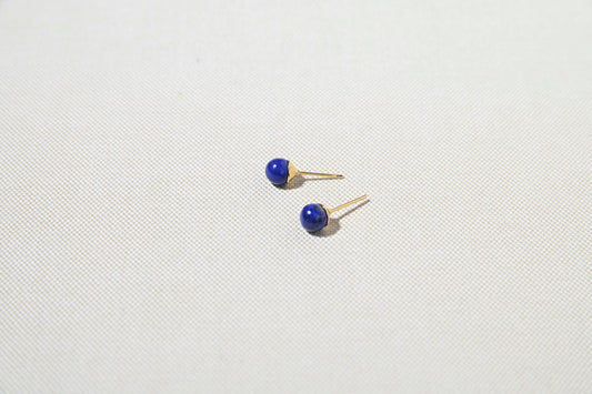 圓珠耳環 / 青金 / 耳釘 老件 / JIEGEM 姊的珠寶