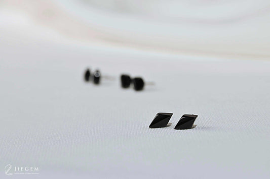 6入耳環 / 黑瑪瑙 / 耳釘 老件 / JIEGEM 姊的珠寶