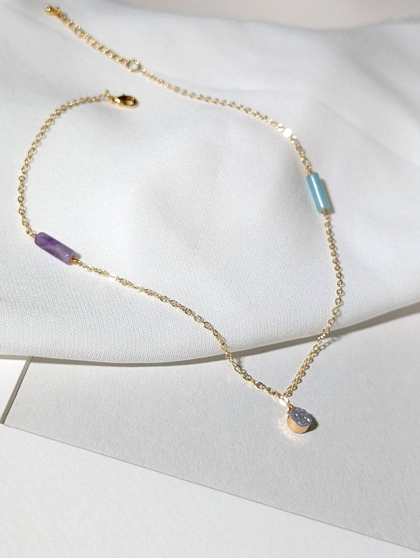 海岸薰衣草 雙圓管項鍊