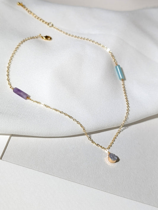 海岸薰衣草 雙圓管項鍊