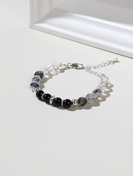 墨色晨光 黑髮晶手鍊