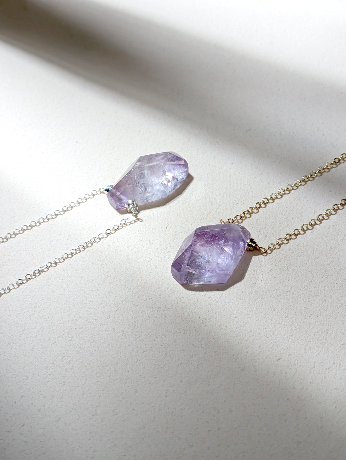 天然淺紫晶項鍊