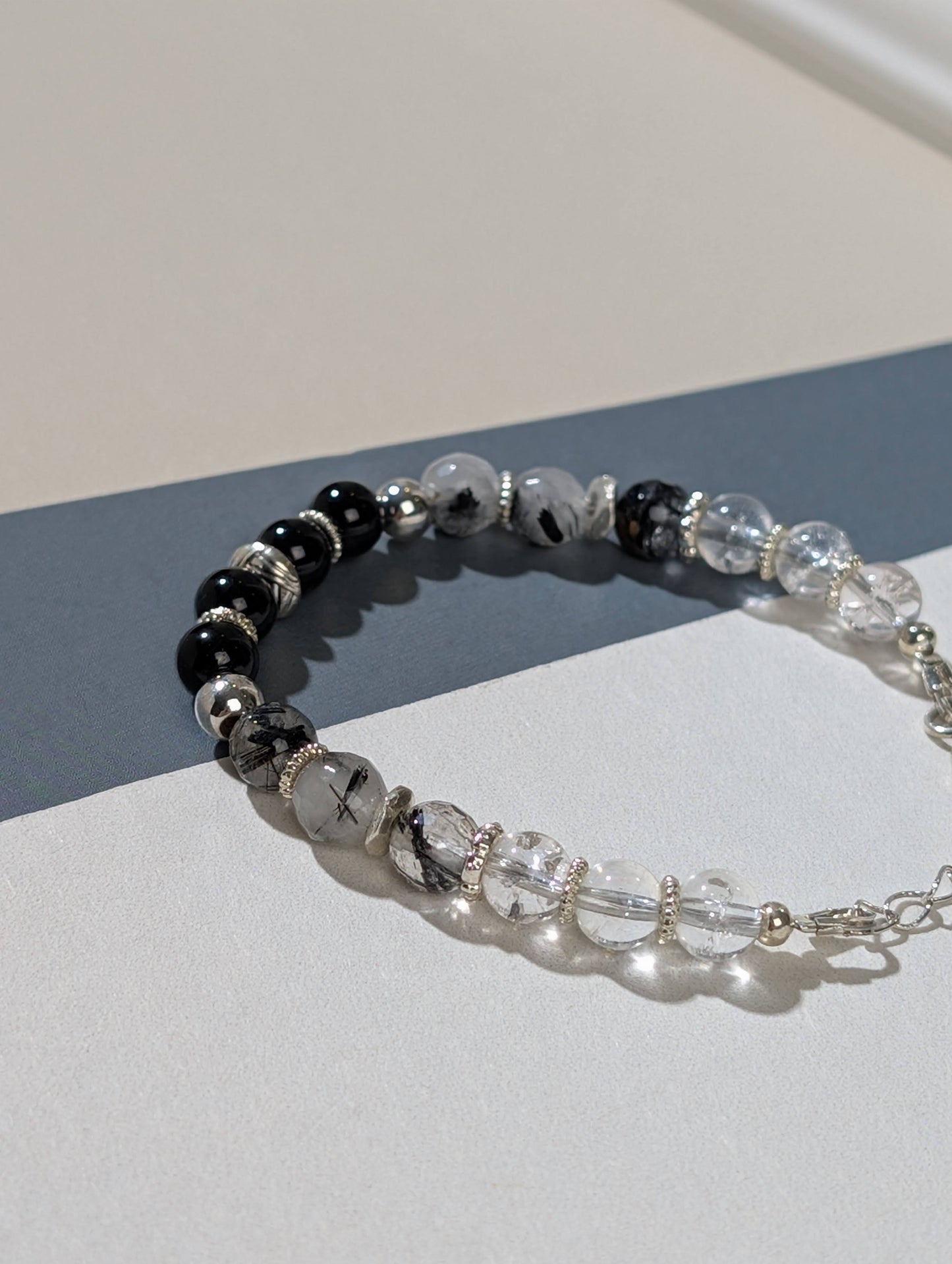 墨色晨光 黑髮晶手鍊