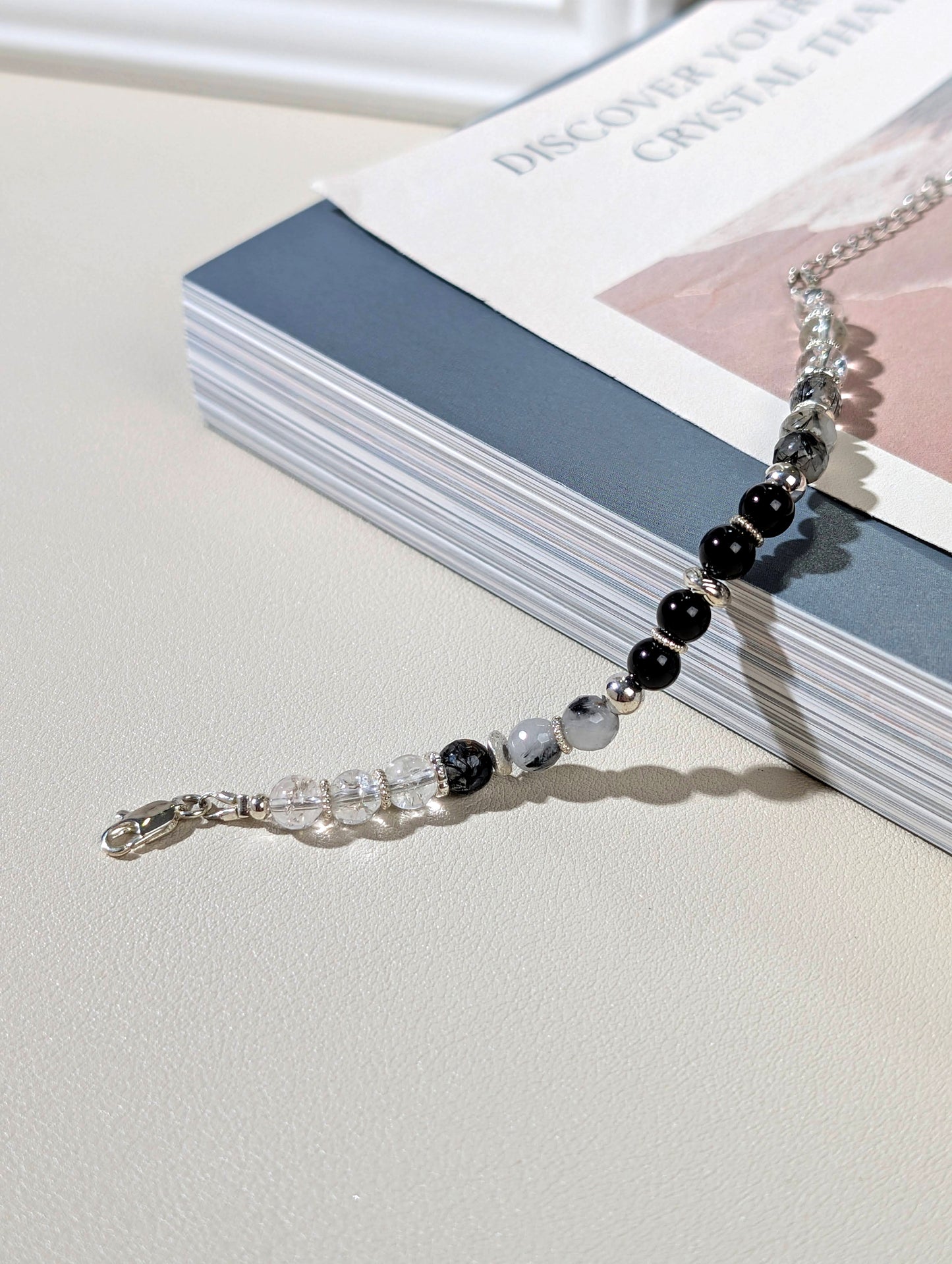 墨色晨光 黑髮晶手鍊