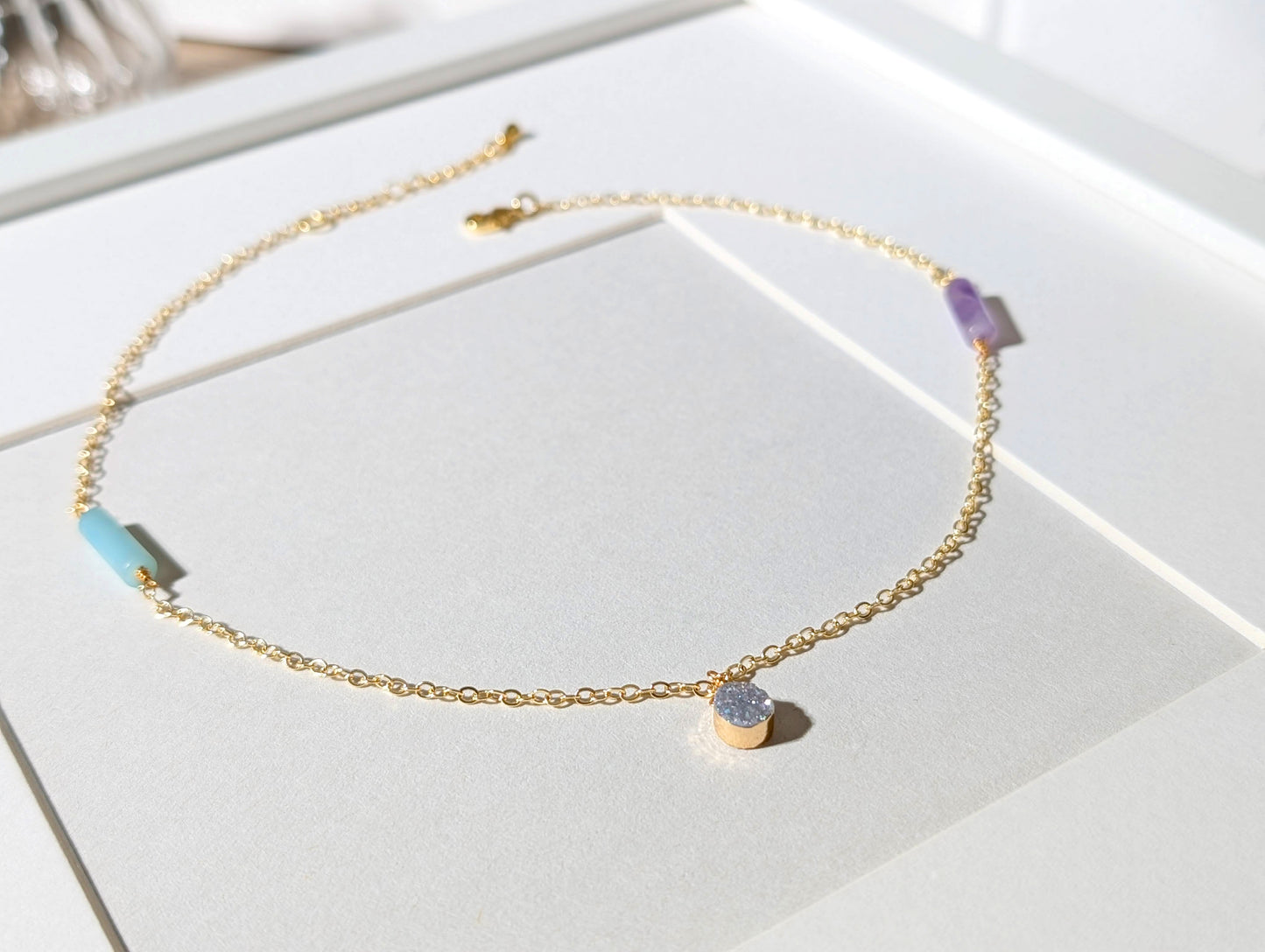 海岸薰衣草 雙圓管項鍊