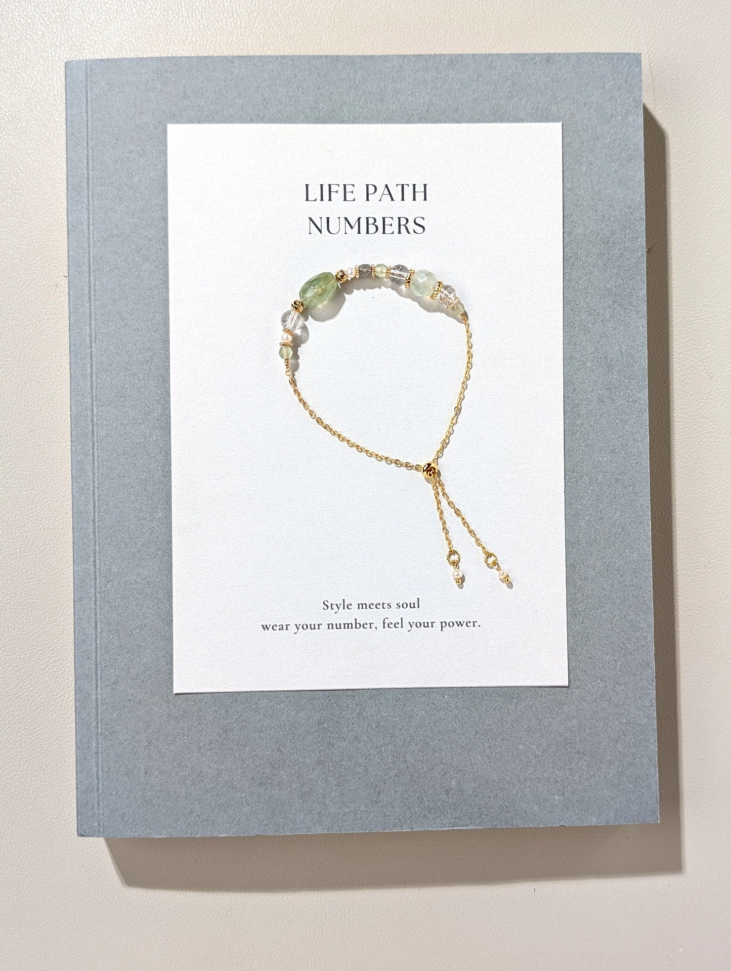 生命靈數4號 開運手鍊 | 葡萄石×天然石 | 綠色能量與穩定象徵