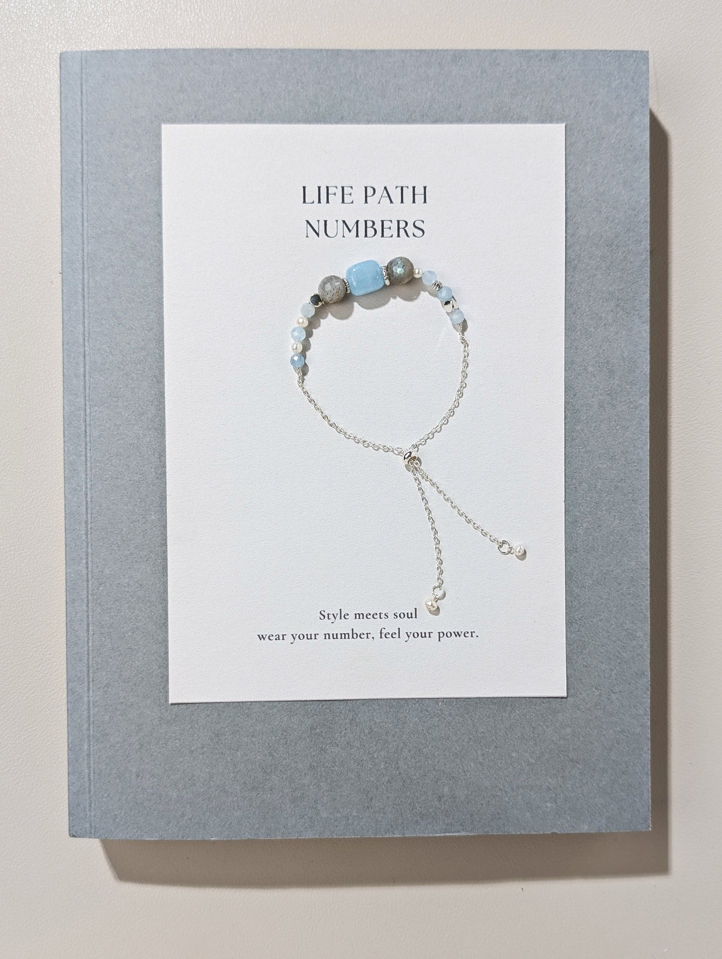 生命靈數5號 開運手鍊 | 海藍寶×天然石 | 藍色能量與自由象徵