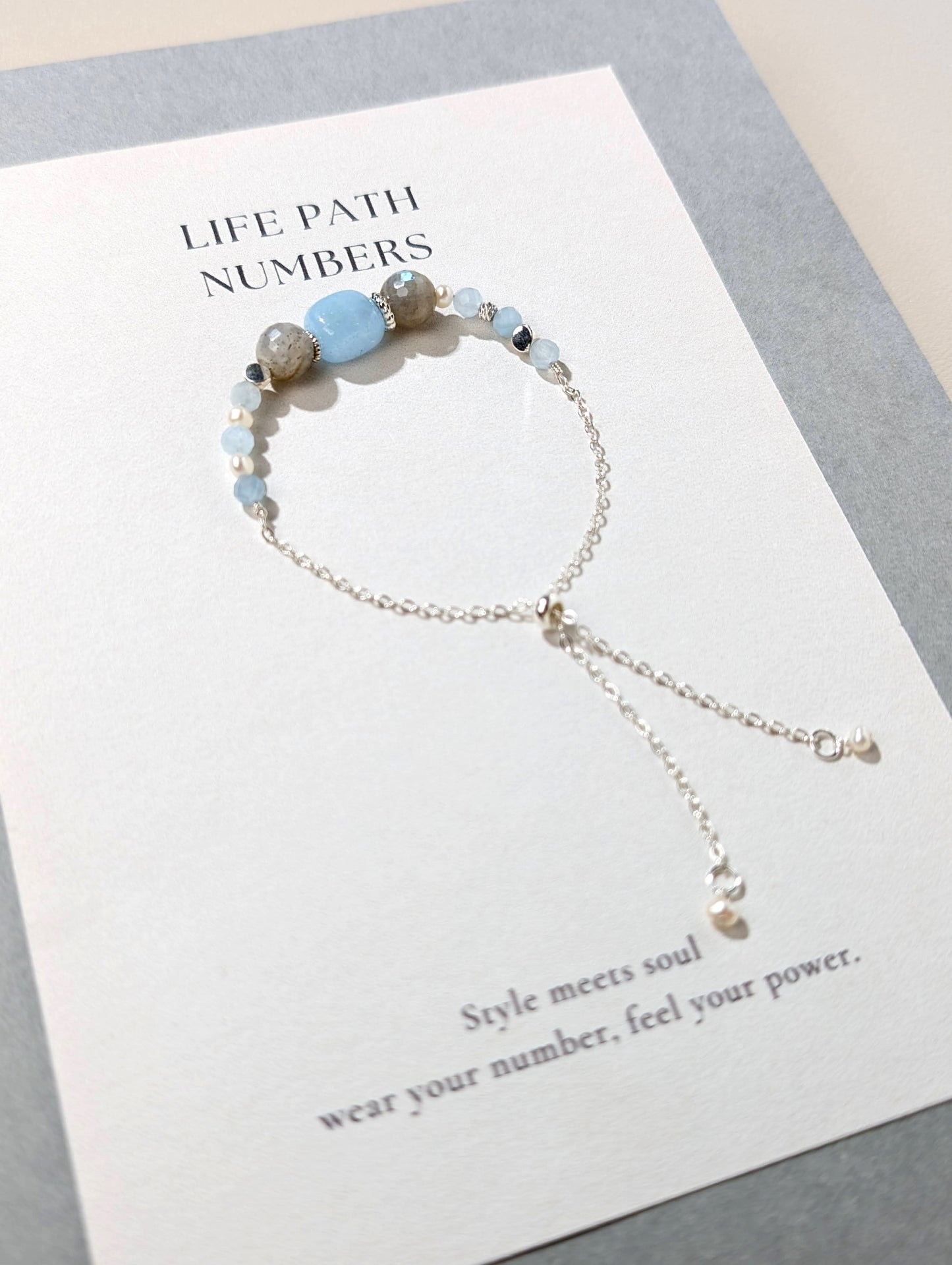 生命靈數5號 開運手鍊 | 海藍寶×天然石 | 藍色能量與自由象徵