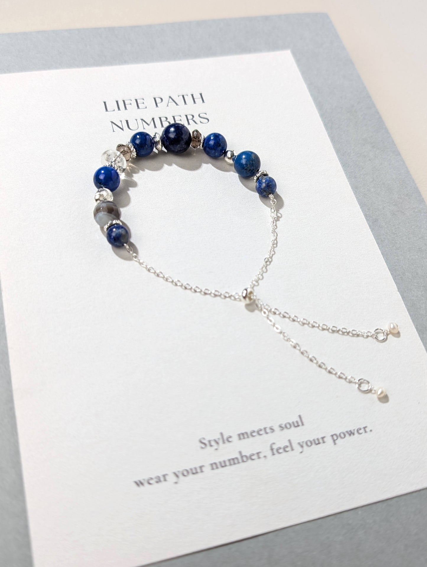 生命靈數6號 開運手鍊 | 青金石×天然石 | 靛藍色能量與愛的象徵