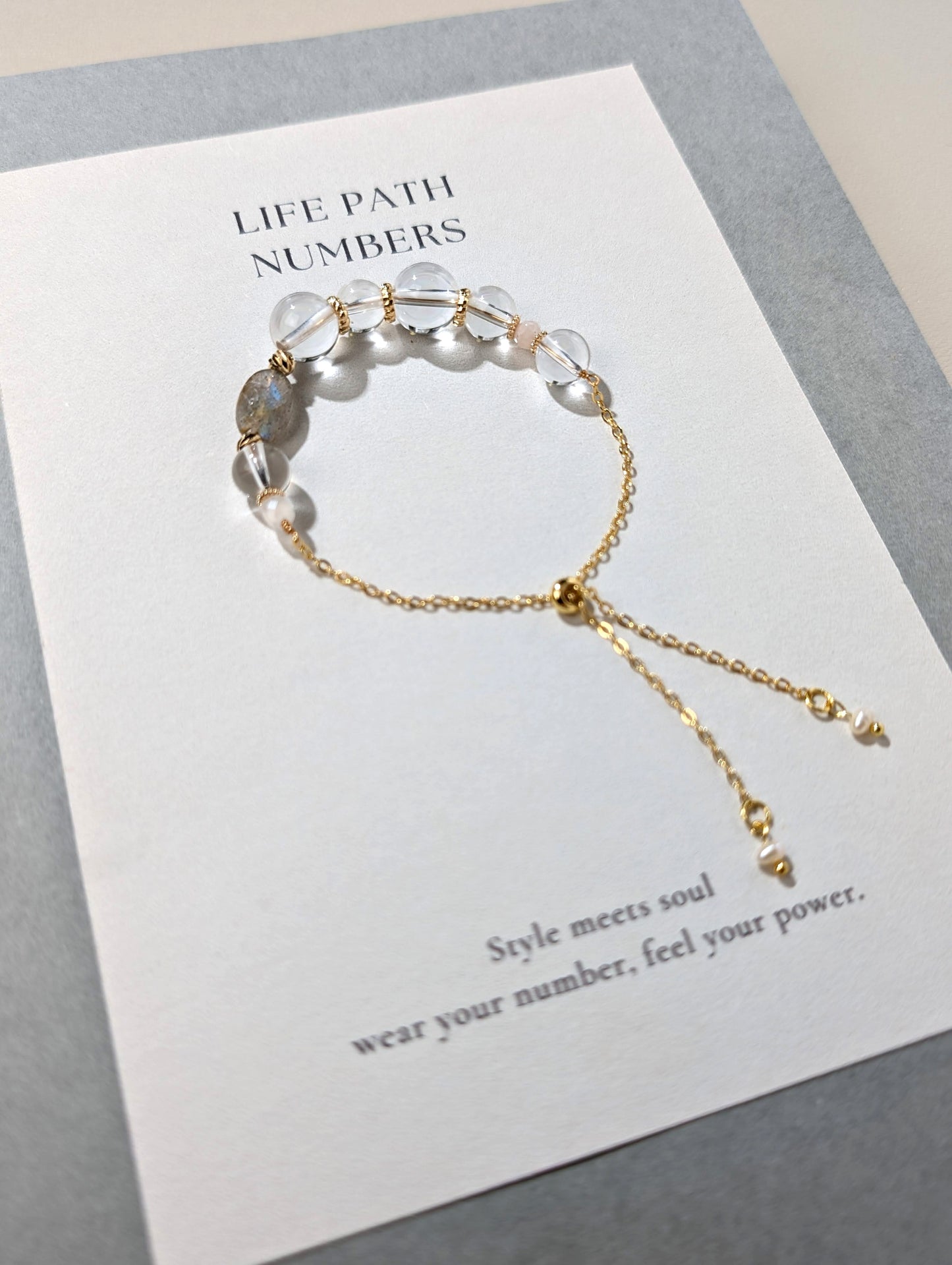 生命靈數9號 開運手鍊 | 月光石×天然石 | 光之能量與圓滿象徵