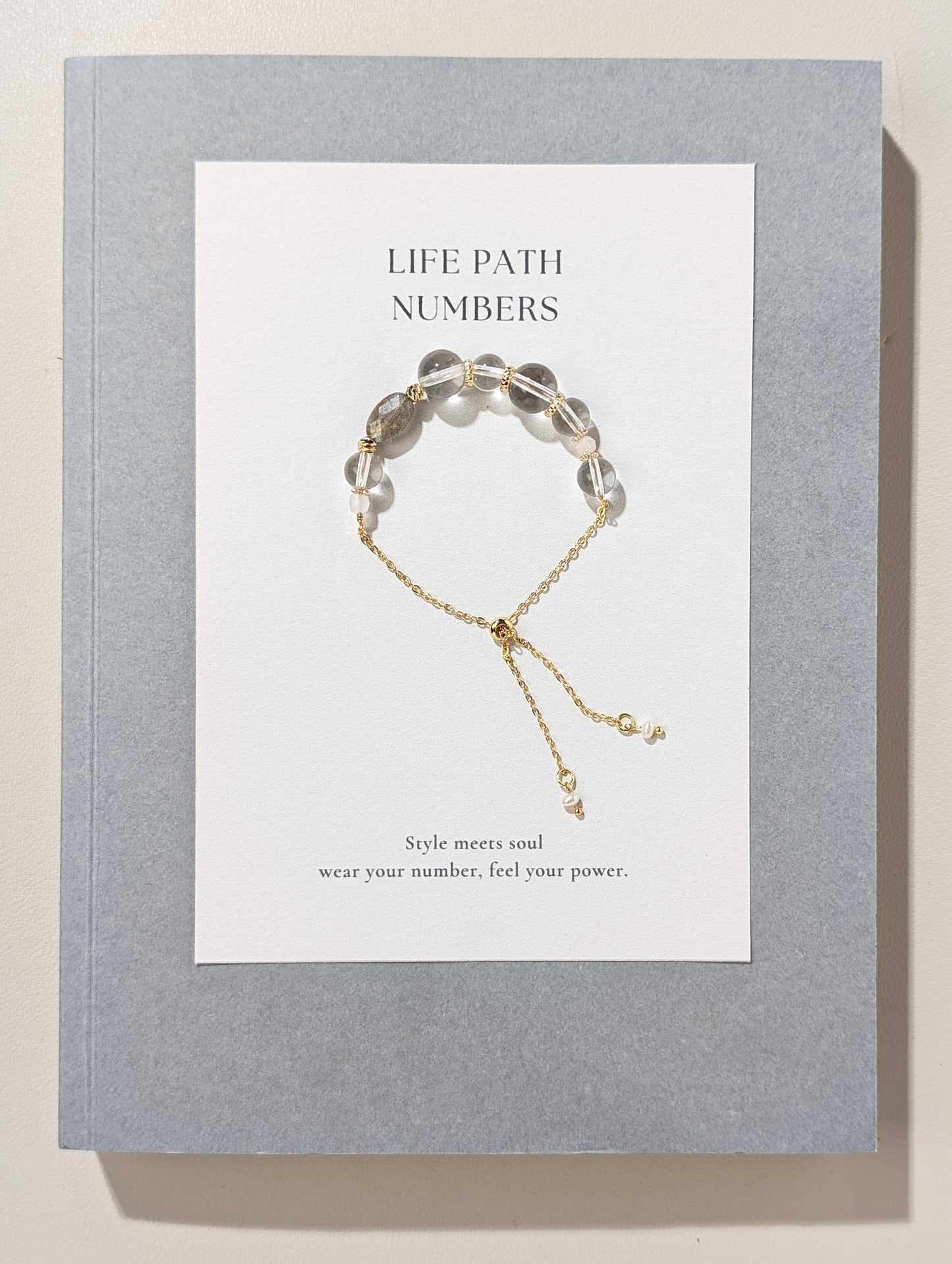 生命靈數9號 開運手鍊 | 月光石×天然石 | 光之能量與圓滿象徵