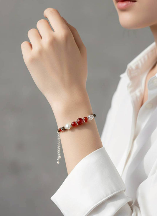 生命靈數1號 開運手鍊 | 紅瑪瑙×天然石 | 紅色能量與領導象徵