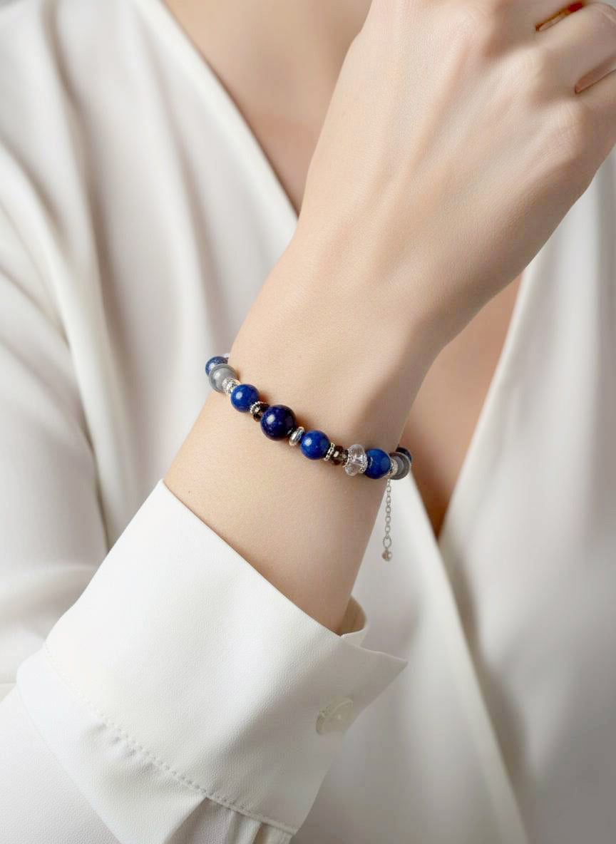 生命靈數6號 開運手鍊 | 青金石×天然石 | 靛藍色能量與愛的象徵